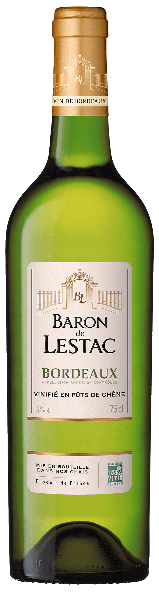 Bouteille vin vide 75 cl Bordeaux Blanche 